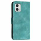 For Motorola Moto G73 YX0080 Grid Butterfly Embossed Pattern Flip Leather Phone Case with Lanyard(Light Blue) - 3