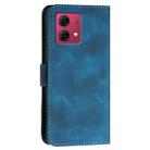 For Motorola Moto G84 5G YX0080 Grid Butterfly Embossed Pattern Flip Leather Phone Case with Lanyard(Dark Blue) - 3