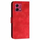 For Motorola Moto G84 5G YX0080 Grid Butterfly Embossed Pattern Flip Leather Phone Case with Lanyard(Red) - 3