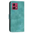 For Motorola Moto G84 5G YX0080 Grid Butterfly Embossed Pattern Flip Leather Phone Case with Lanyard(Light Blue) - 3