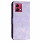 For Motorola Moto G84 5G YX0080 Grid Butterfly Embossed Pattern Flip Leather Phone Case with Lanyard(Light Purple) - 3