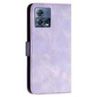 For Motorola Moto S30 Pro 5G YX0080 Grid Butterfly Embossed Pattern Flip Leather Phone Case with Lanyard(Light Purple) - 3