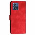 For Motorola Edge 30 Fusion 5G YX0080 Grid Butterfly Embossed Pattern Flip Leather Phone Case with Lanyard(Red) - 3