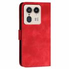 For Motorola Edge 50 Ultra 5G Global YX0080 Grid Butterfly Embossed Pattern Flip Leather Phone Case with Lanyard(Red) - 3