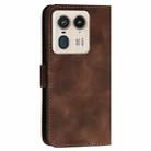 For Motorola Edge 50 Ultra 5G Global YX0080 Grid Butterfly Embossed Pattern Flip Leather Phone Case with Lanyard(Coffee) - 3