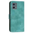 For Motorola Moto G 5G 2023 YX0080 Grid Butterfly Embossed Pattern Flip Leather Phone Case with Lanyard(Light Blue) - 3