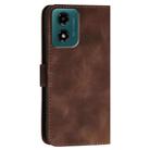 For Motorola Moto G04 4G Global YX0080 Grid Butterfly Embossed Pattern Flip Leather Phone Case with Lanyard(Coffee) - 3