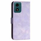 For Motorola Moto G04 4G Global YX0080 Grid Butterfly Embossed Pattern Flip Leather Phone Case with Lanyard(Light Purple) - 3