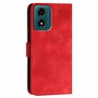 For Motorola Moto G24 4G Global Grid Butterfly Embossed Pattern Leather Phone Case with Lanyard(Red) - 3