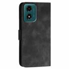 For Motorola Moto E14 4G Global YX0080 Grid Butterfly Embossed Pattern Flip Leather Phone Case with Lanyard(Black) - 3