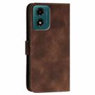 For Motorola Moto E14 4G Global Grid Butterfly Embossed Pattern Leather Phone Case with Lanyard(Coffee) - 3