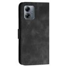 For Motorola Moto G14 YX0080 Grid Butterfly Embossed Pattern Flip Leather Phone Case with Lanyard(Black) - 3