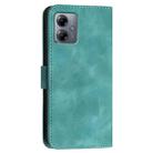 For Motorola Moto G14 YX0080 Grid Butterfly Embossed Pattern Flip Leather Phone Case with Lanyard(Light Blue) - 3