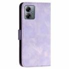 For Motorola Moto G14 YX0080 Grid Butterfly Embossed Pattern Flip Leather Phone Case with Lanyard(Light Purple) - 3