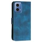 For Motorola Moto G34 YX0080 Grid Butterfly Embossed Pattern Flip Leather Phone Case with Lanyard(Dark Blue) - 3