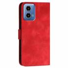 For Motorola Moto G34 YX0080 Grid Butterfly Embossed Pattern Flip Leather Phone Case with Lanyard(Red) - 3