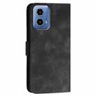 For Motorola Moto G34 Grid Butterfly Embossed Pattern Leather Phone Case with Lanyard(Black) - 3