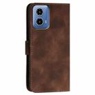 For Motorola Moto G34 YX0080 Grid Butterfly Embossed Pattern Flip Leather Phone Case with Lanyard(Coffee) - 3