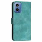 For Motorola Moto G34 YX0080 Grid Butterfly Embossed Pattern Flip Leather Phone Case with Lanyard(Light Blue) - 3