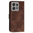 For Motorola Edge 50 Pro 5G YX0080 Grid Butterfly Embossed Pattern Flip Leather Phone Case with Lanyard(Coffee) - 3