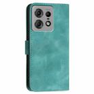 For Motorola Edge 50 Pro 5G Grid Butterfly Embossed Pattern Leather Phone Case with Lanyard(Light Blue) - 3