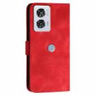 For Motorola Edge 50 Fusion 5G Global Grid Butterfly Embossed Pattern Leather Phone Case with Lanyard(Red) - 3