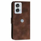 For Motorola Edge 50 Fusion 5G Global YX0080 Grid Butterfly Embossed Pattern Flip Leather Phone Case with Lanyard(Coffee) - 3