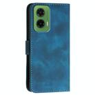 For Motorola Moto G35 Grid Butterfly Embossed Pattern Leather Phone Case with Lanyard(Dark Blue) - 3