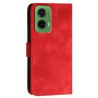 For Motorola Moto G35 Grid Butterfly Embossed Pattern Leather Phone Case with Lanyard(Red) - 3