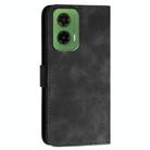 For Motorola Moto G35 Grid Butterfly Embossed Pattern Leather Phone Case with Lanyard(Black) - 3