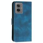 For Motorola Moto G55 Grid Butterfly Embossed Pattern Leather Phone Case with Lanyard(Dark Blue) - 3