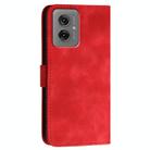 For Motorola Moto G55 Grid Butterfly Embossed Pattern Leather Phone Case with Lanyard(Red) - 3