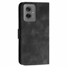 For Motorola Moto G55 Grid Butterfly Embossed Pattern Leather Phone Case with Lanyard(Black) - 3