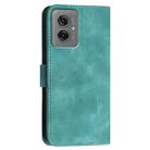 For Motorola Moto G55 Grid Butterfly Embossed Pattern Leather Phone Case with Lanyard(Light Blue) - 3