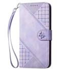 For Motorola Moto G Play 2025 / G Power 2025 Grid Butterfly Embossed Pattern Leather Phone Case with Lanyard(Light Purple) - 2