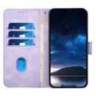 For Motorola Moto G05 Grid Butterfly Embossed Pattern Leather Phone Case with Lanyard(Light Purple) - 3