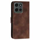 For Motorola Moto G Stylus 5G 2025 Grid Butterfly Embossed Pattern Leather Phone Case with Lanyard(Coffee) - 3