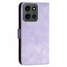 For Motorola Moto G Stylus 5G 2025 Grid Butterfly Embossed Pattern Leather Phone Case with Lanyard(Light Purple) - 3