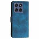 For Motorola Edge 60 Fusion / Edge 5G 2025 Grid Butterfly Embossed Pattern Leather Phone Case with Lanyard(Dark Blue) - 3