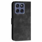 For Motorola Edge 60 Fusion / Edge 5G 2025 Grid Butterfly Embossed Pattern Leather Phone Case with Lanyard(Black) - 3