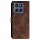 For Motorola Edge 60 Fusion / Edge 5G 2025 Grid Butterfly Embossed Pattern Leather Phone Case with Lanyard(Coffee) - 3