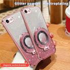 For iPhone 7 / 8 / SE 2022 Plated Gradient Glitter Round Holder TPU Phone Case(Pink) - 3