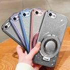 For iPhone 7 / 8 / SE 2022 Plated Gradient Glitter Round Holder TPU Phone Case(Silver) - 2