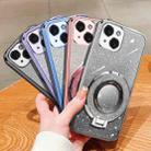 For iPhone 13 mini Plated Gradient Glitter Round Holder TPU Phone Case(Silver) - 2