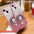 For iPhone 13 mini Plated Gradient Glitter Round Holder TPU Phone Case(Silver) - 3