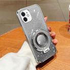 For iPhone 12 mini Plated Gradient Glitter Round Holder TPU Phone Case(Silver) - 1