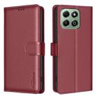 For Honor X6b Litchi Texture RFID Anti-theft Leather Phone Case(Red) - 1