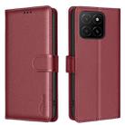 For Honor X5b Litchi Texture RFID Anti-theft Leather Phone Case(Red) - 1