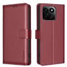 For Honor 200 Smart / X7C Litchi Texture RFID Anti-theft Leather Phone Case(Red) - 1