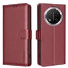 For Honor X9c 5G Global Litchi Texture RFID Anti-theft Leather Phone Case(Red) - 1